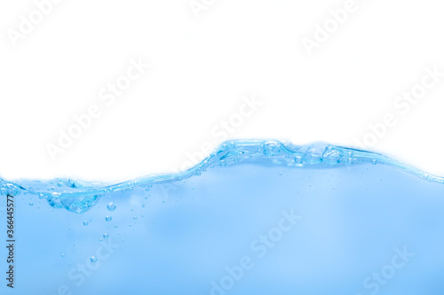 Water droplets moving in waves