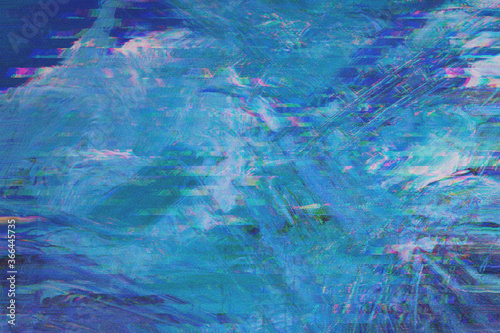 blue glitch art design texture background