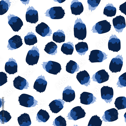 Indigo Stain Vector Seamless Pattern. Graphic 