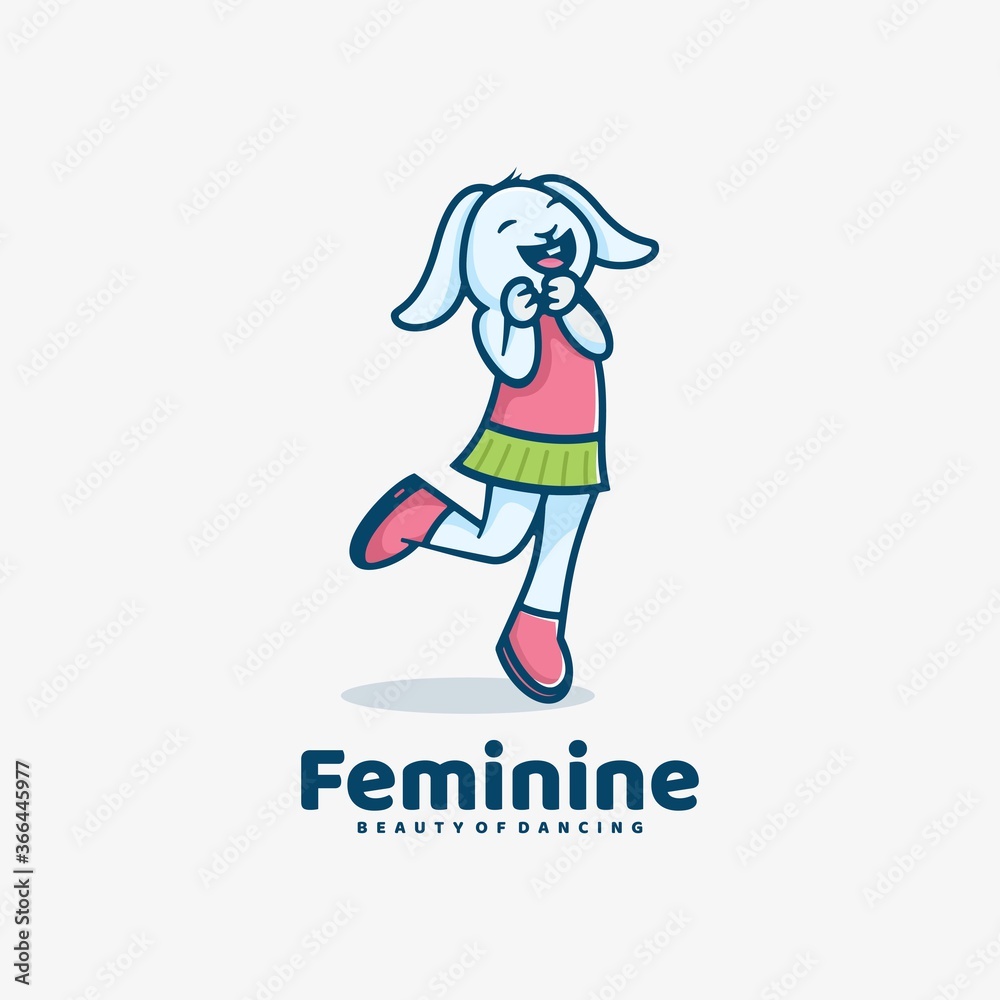 Vector Logo Illustration Feminine Simple Mascot Style. Vector Logo Illustration Feminine Simple Mascot Style.