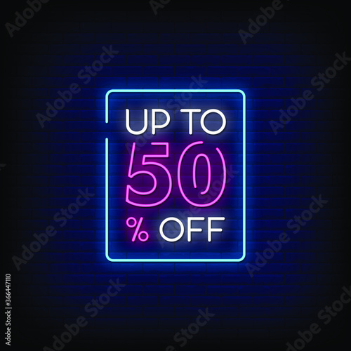 Up to 50% off Neon Signs Style Text Vector