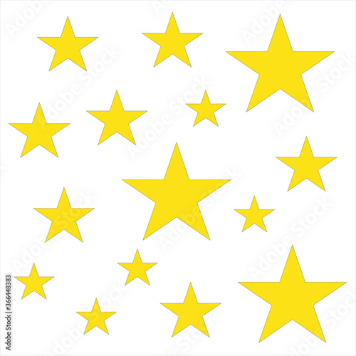 Standard stars on a white background. Yellow star. Stars illustration