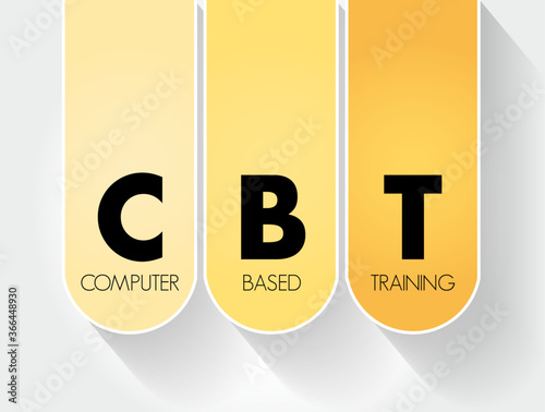 CBT - Computer Based Training acronym, education concept background