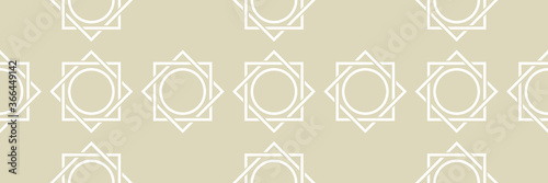 Geometric seamless pattern. White design on long olive green background