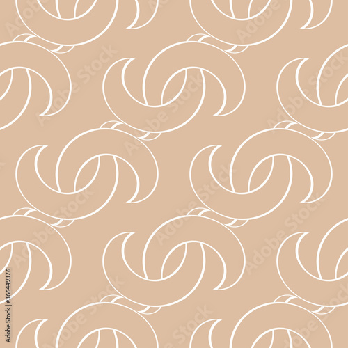Seamless pattern. White abstract print on brown beige background