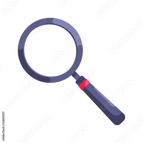 Magnifying glass flat style design icon sign vector illustration isolated on white background. Internet search symbol loupe magnifier modern business concept.
