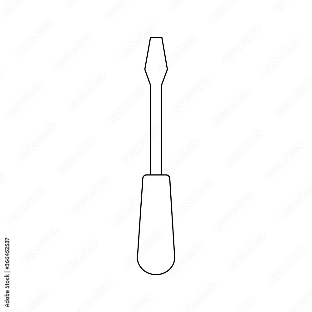 screw driver line icon vector isolated on white screw driver line icon vector isolated on white