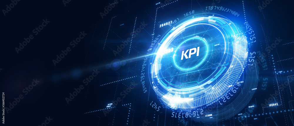 KPI Key Performance Indicator for Business Concept. Business, Technology, Internet and network concept. 3D illustration.