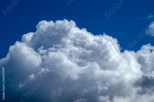 fluffy cloud on a clear blue sky