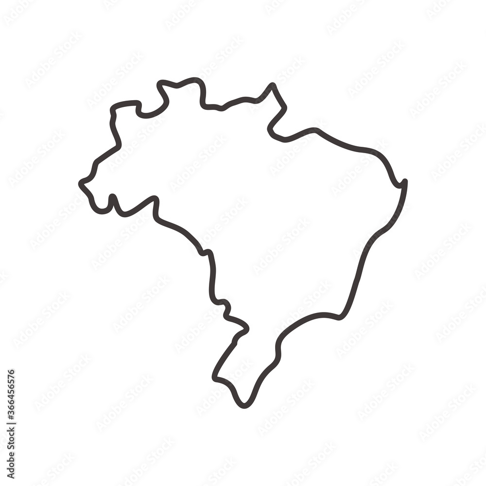 Fototapeta brazil map line style icon vector design