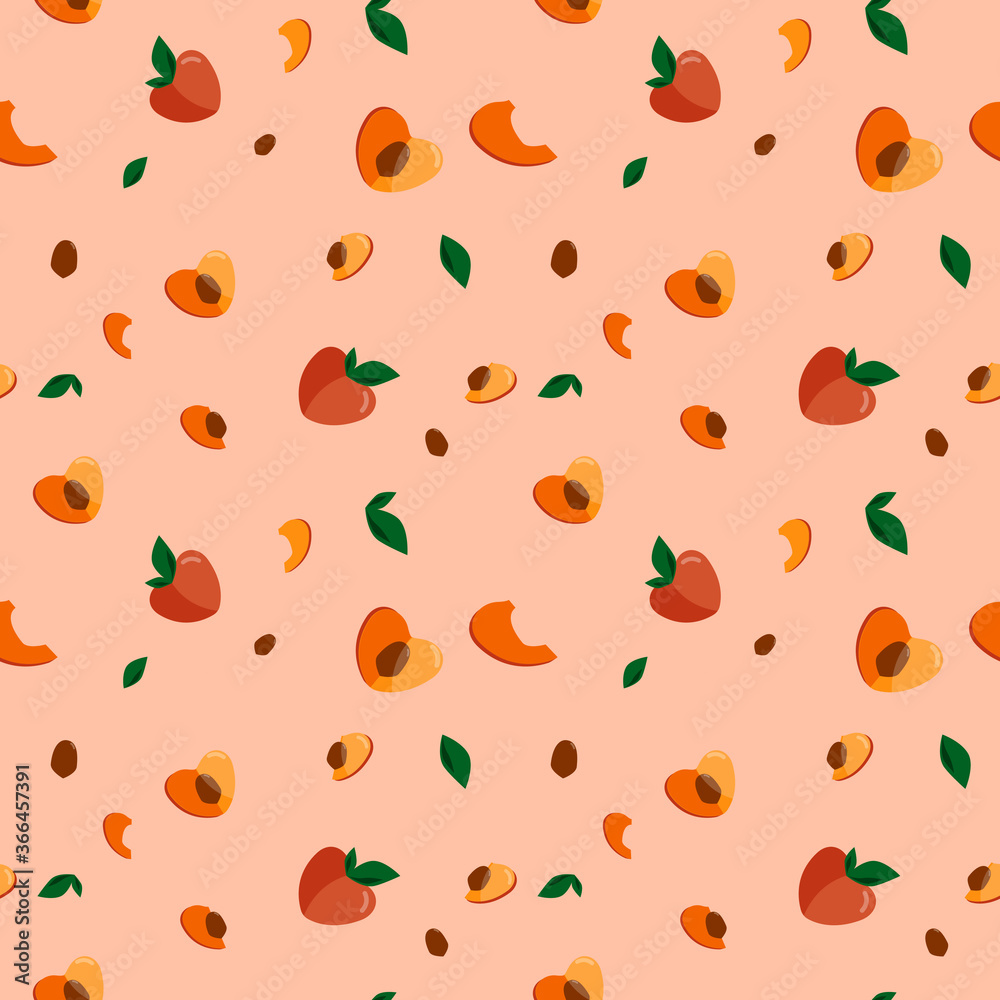 Fruit seamless pattern, Plum on pink wallpaper. Fruit seamless pattern, Plum on pink wallpaper.