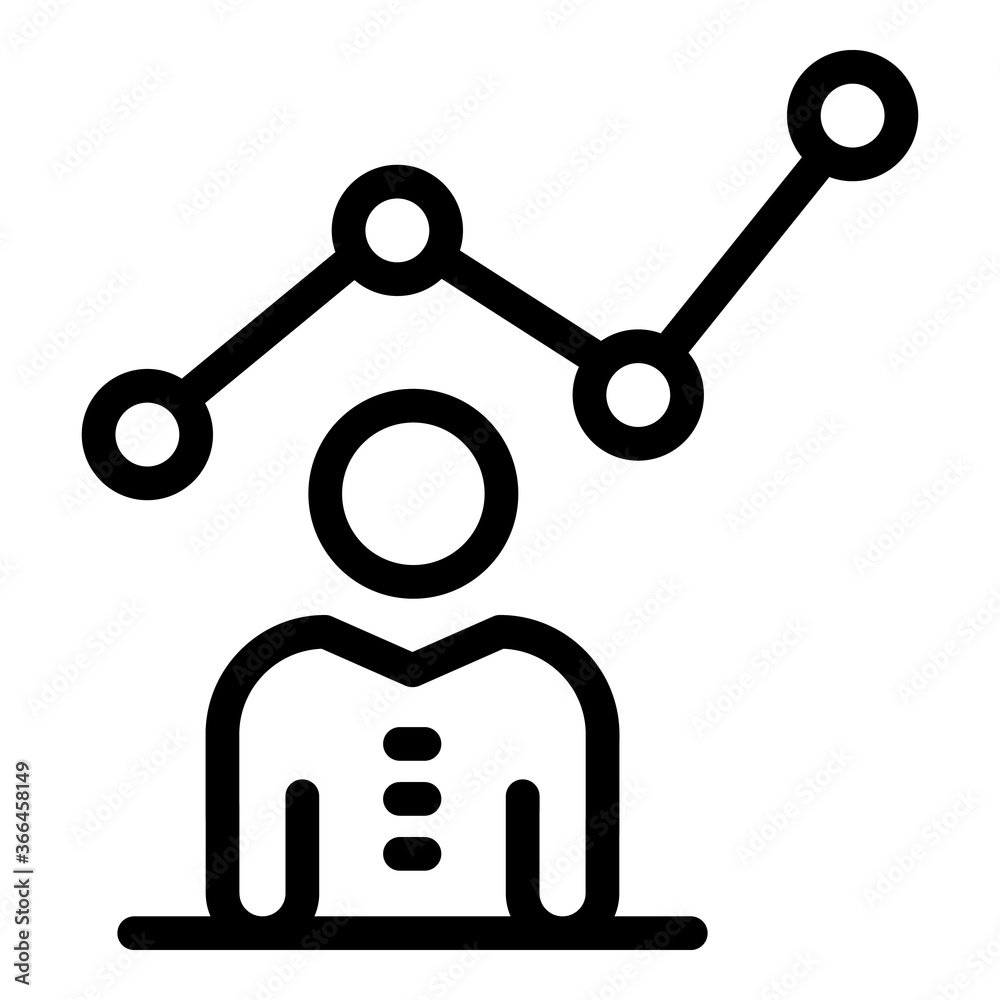 Broker graph work icon. Outline broker graph work vector icon for web design isolated on white background Broker graph work icon. Outline broker graph work vector icon for web design isolated on white background