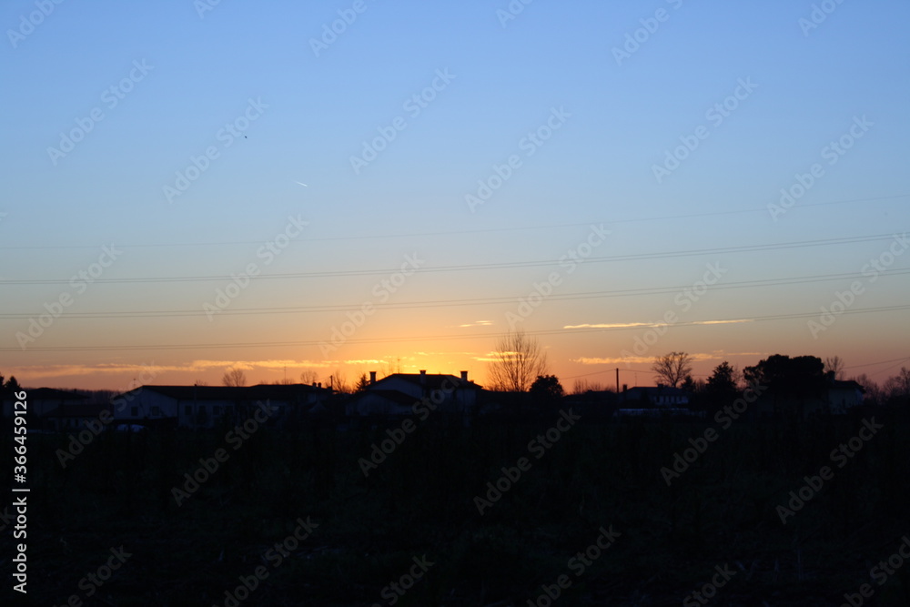 sunset in countryside