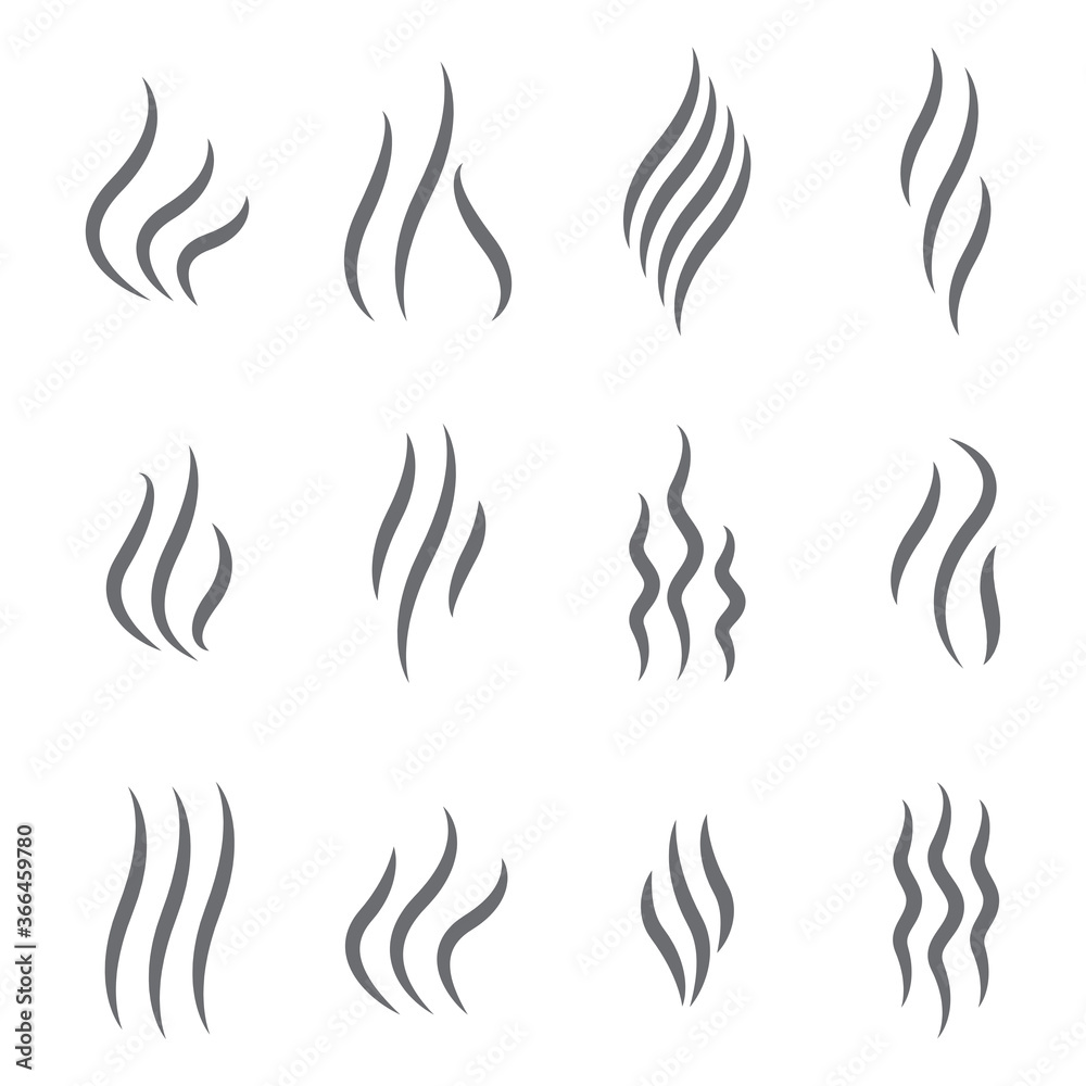 Steam icon set isolated on white background. Collection of steam icon