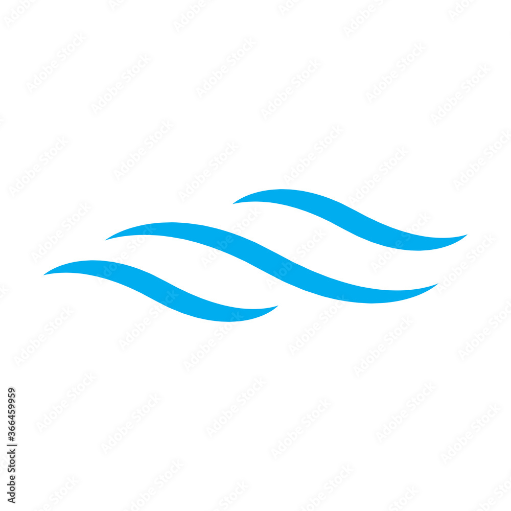 Water wave icon isolated on white background. Flat water wave icon for web site, design template and logo. Creative abstract concept, vector illustration Water wave icon isolated on white background. Flat water wave icon for web site, design template and logo. Creative abstract concept, vector illustration