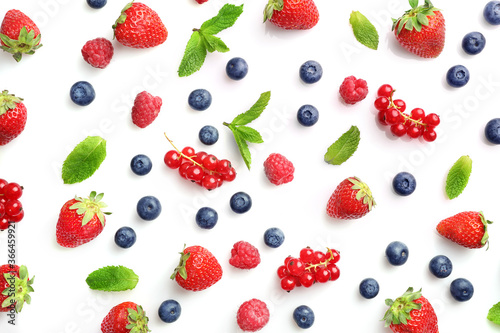 Assorted fresh summer berries pattern