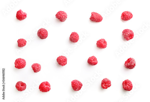 Fresh ripe juicy raspberries pattern
