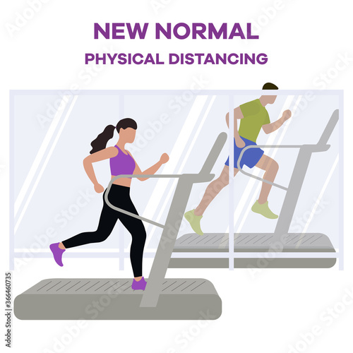 Open fitness center sport club People New normal