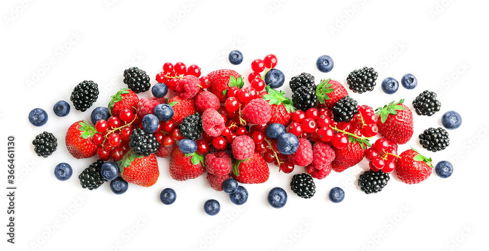 Assorted wild fresh berries pile Assorted wild fresh berries pile