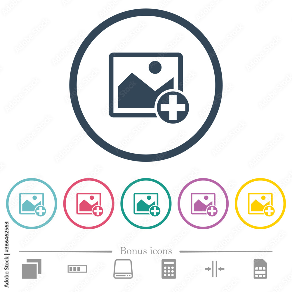 Add new image flat color icons in round outlines Add new image flat color icons in round outlines