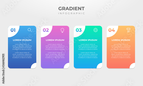 Gradient process infographic. Business concept with 4 steps.