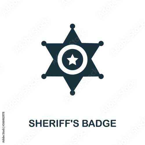 Sheriff'S Badge icon. Simple element from police collection. Creative Sheriff'S Badge icon for web design, templates, infographics and more