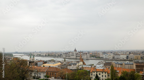 Budapest, Hungary - 17 April 2018: a panorama of the city.