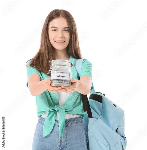 Teenage girl with savings f...
