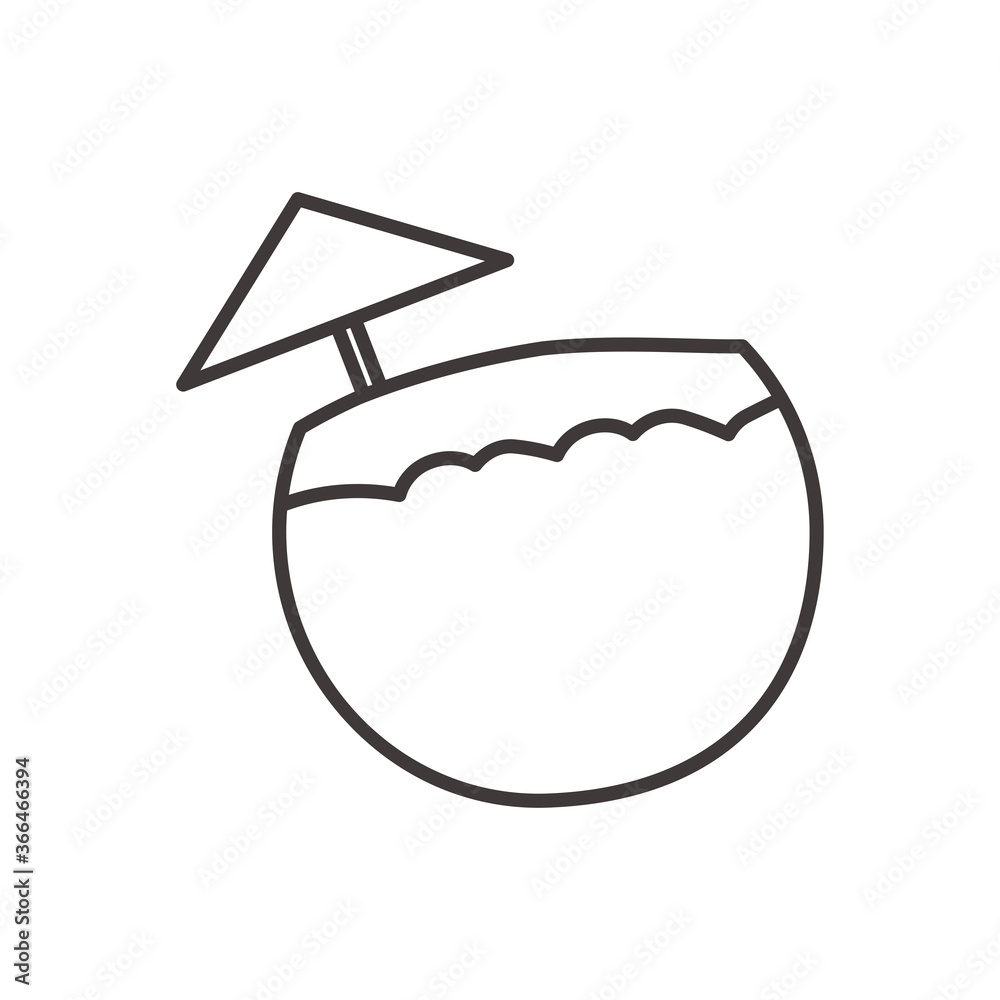 coconut cocktail line style icon vector design coconut cocktail line style icon vector design