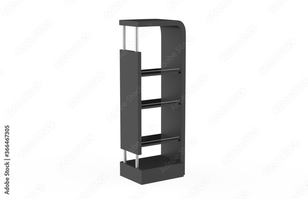 Display stand, retail display stand for product , display stands isolated on white background. 3d illustration Display stand, retail display stand for product , display stands isolated on white background. 3d illustration