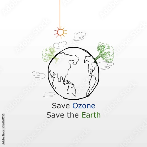 World ozone day vector illustration. 
Minimalist, Beautiful and simple element design.