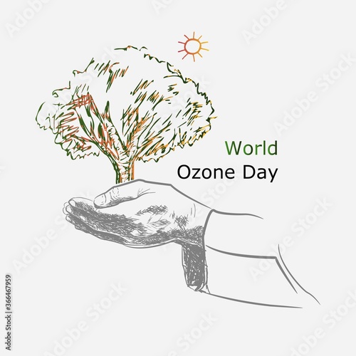 World ozone day vector illustration. 
Minimalist, Beautiful and simple element design.