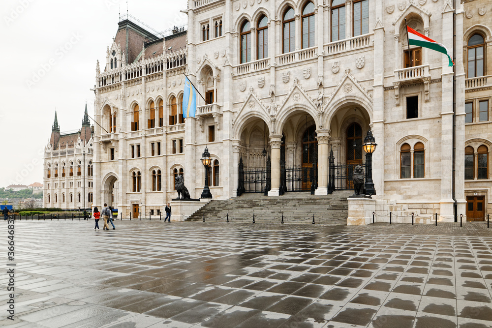 Budapest, Hungary - 17 April 2018: The building of the Hungarian Parliament.