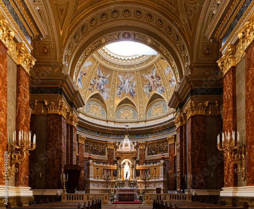 Budapest  Hungary - 17 April 2018  St. Stephen s Basilica interior.