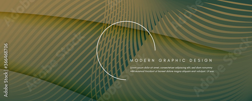 Green Landing Page Design. Abstract Flow Line 