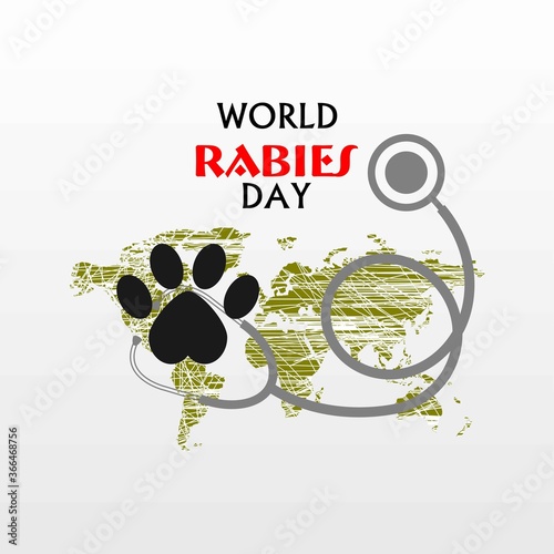 World rabies day vector illustration. 
Minimalist, Beautiful and simple element design.