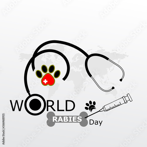 World rabies day vector illustration. 
Minimalist, Beautiful and simple element design.