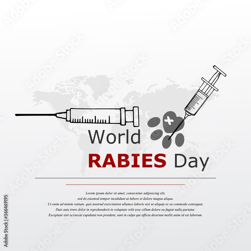 World rabies day vector illustration. 
Minimalist, Beautiful and simple element design.