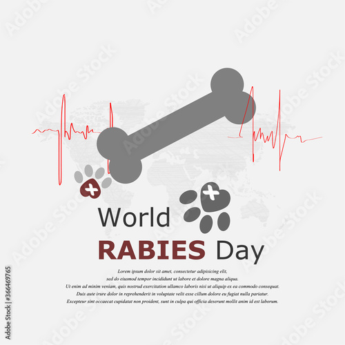 World rabies day vector illustration. 
Minimalist, Beautiful and simple element design.
