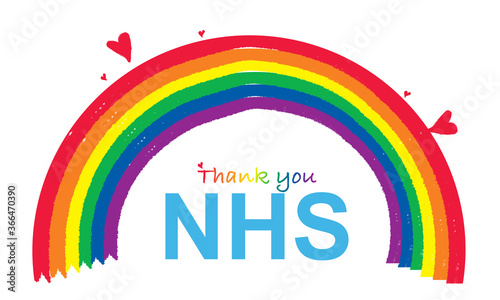 Thank you NHS RAINBOW vector illustration 