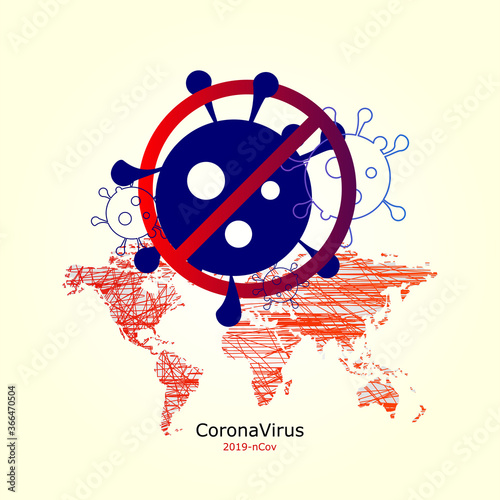 Stop coronavirus. Sign caution coronavirus. Coronavirus outbreak. Coronavirus danger and public health.