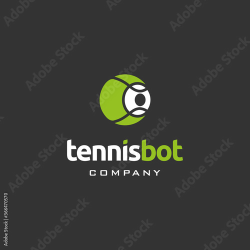 modern simple tennis bot logo design vector template sign mark label technology