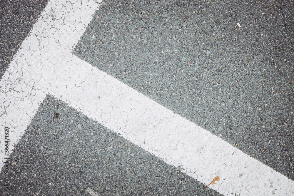 Special street marks with white color and lines and corner, like parking place, no person and space for text and background