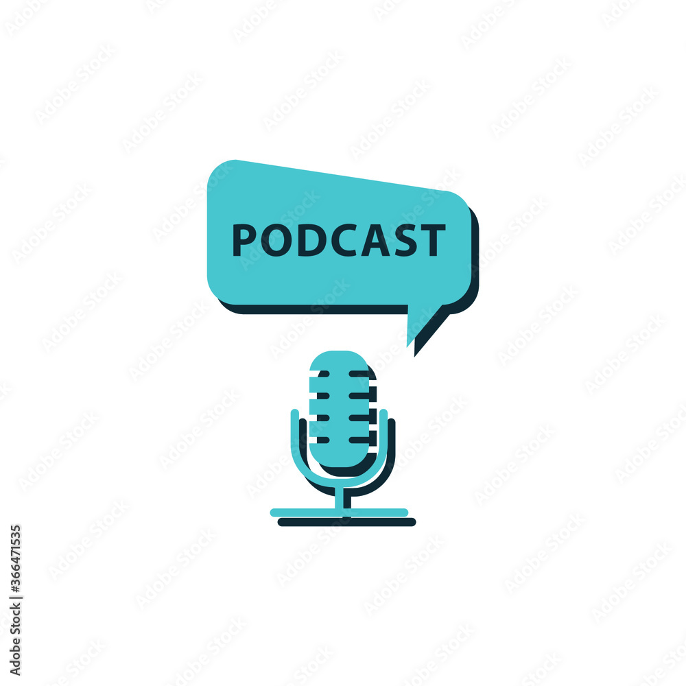 Podcast icon. Vector illustration can be used for topics web, podcasting, radio, journalist concept