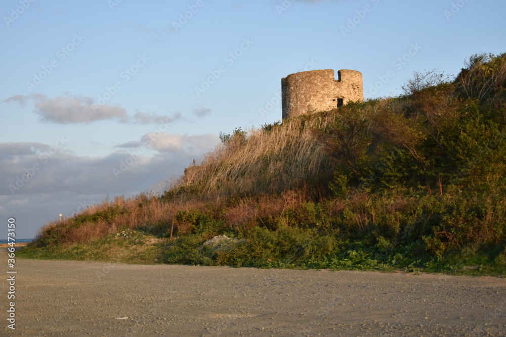 stone, castle, tower, architecture, fortress, ancient, old, stone, sky, fort, landscape, medieval, history, building, fortification, hill