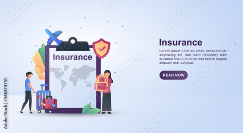Illustration concept of safe travel insurance and good service.