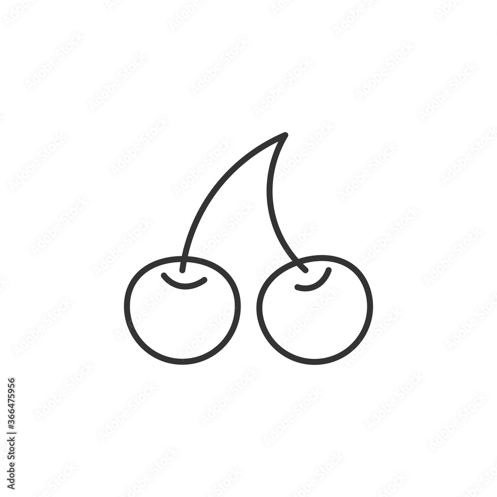 Cherry icon. Fruit symbol modern, simple, vector, icon for website design, mobile app, ui. Vector Illustration
