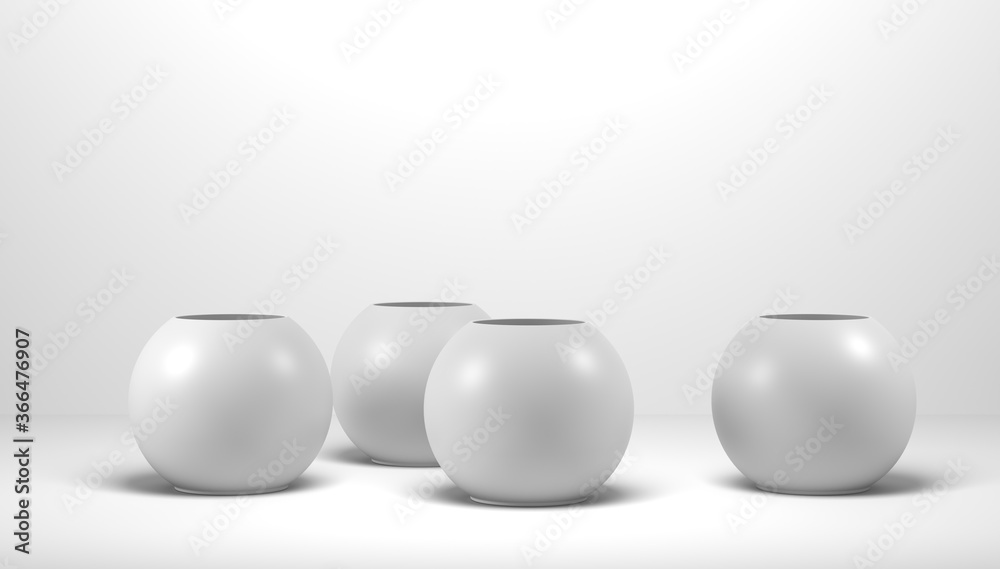 3d render of white bowls or vases on a white background 3d render of white bowls or vases on a white background