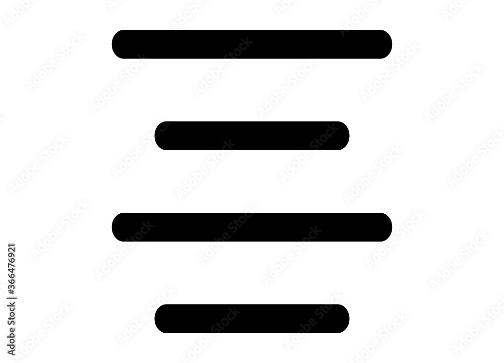 Format align center icon vector isolated on white background. Format align center icon vector isolated on white background.