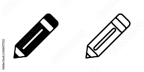 Set Of vector illusion icon of Pencil